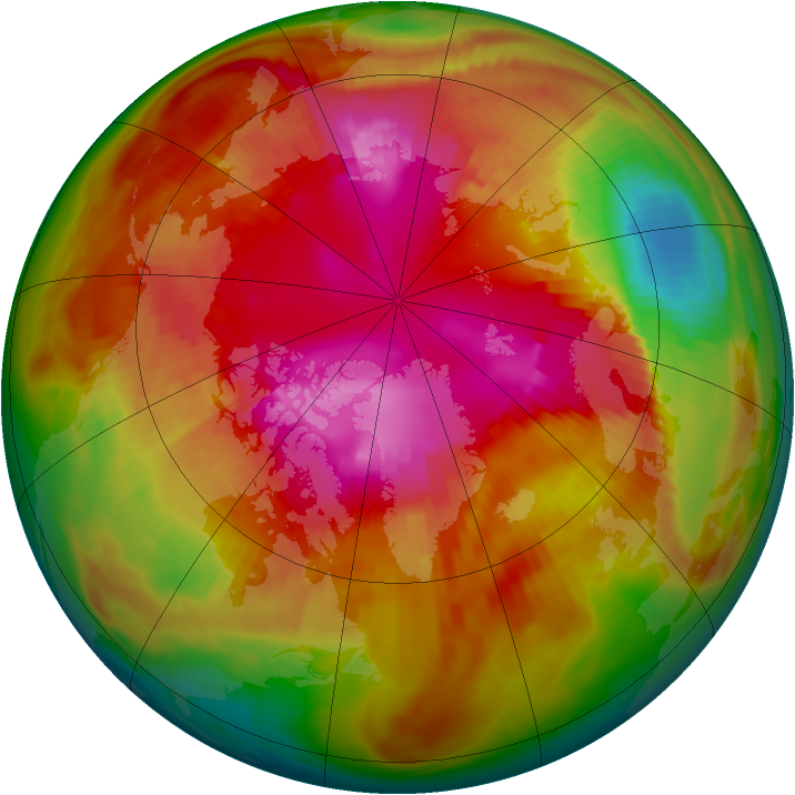 Arctic ozone map for 24 February 1979